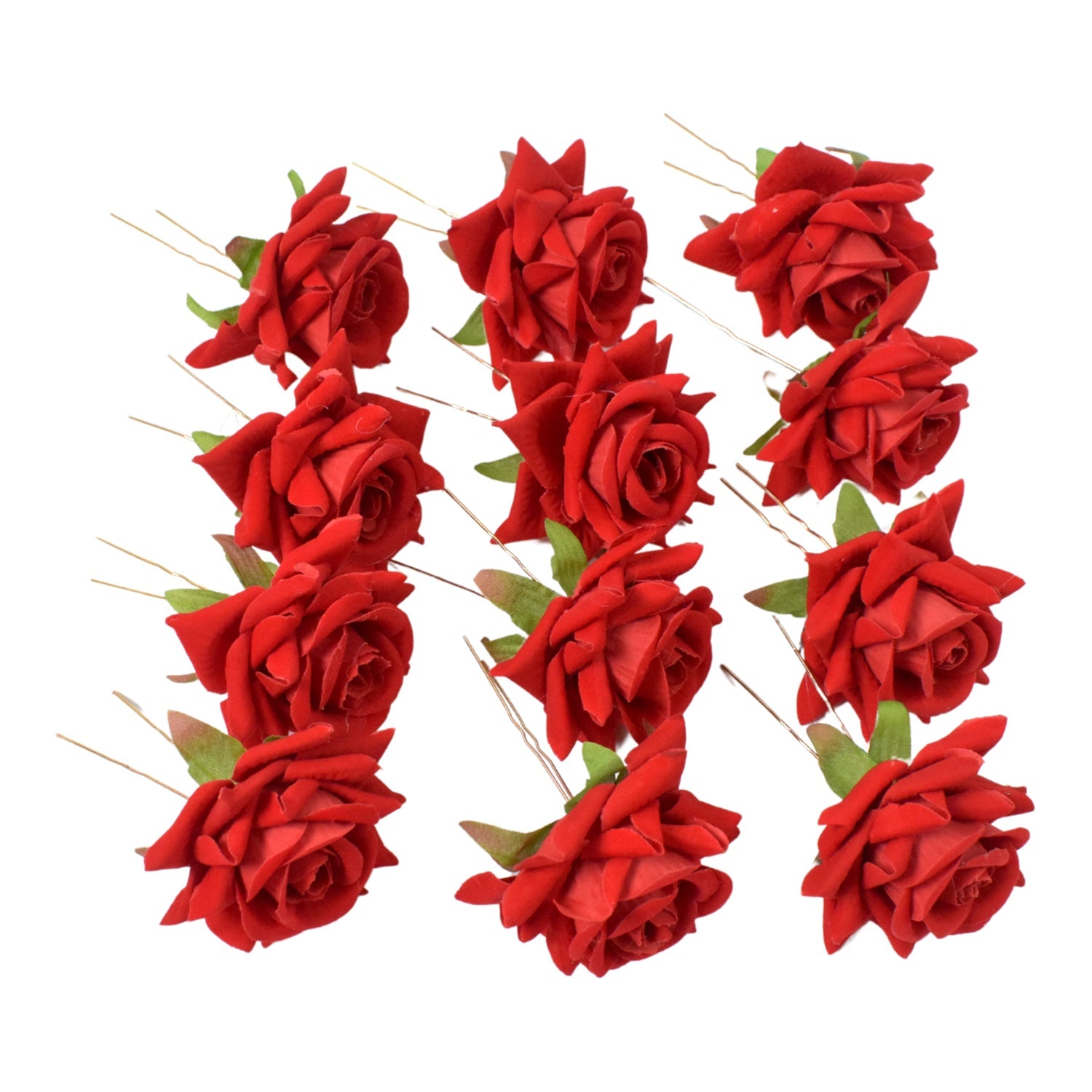 Hair Clip Red Rose Bridal Hair Pins Rose (12 Pcs Set / Red Color Only), Hair accessories Hair Clip Red Rose Bridal Hair Pins Rose (12 Pcs Set / Red Color Only), Hair accessories